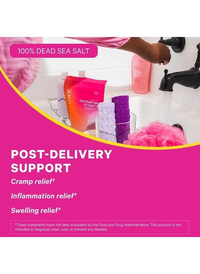 Pink Stork - Postpartum Sitz Bath Soak: Dead Sea Salt for Perineal Care & Cleansing, Postpartum Recovery, Labor and Delivery Essentials, Women-Owned, Unscented, 1 lb - Image 1