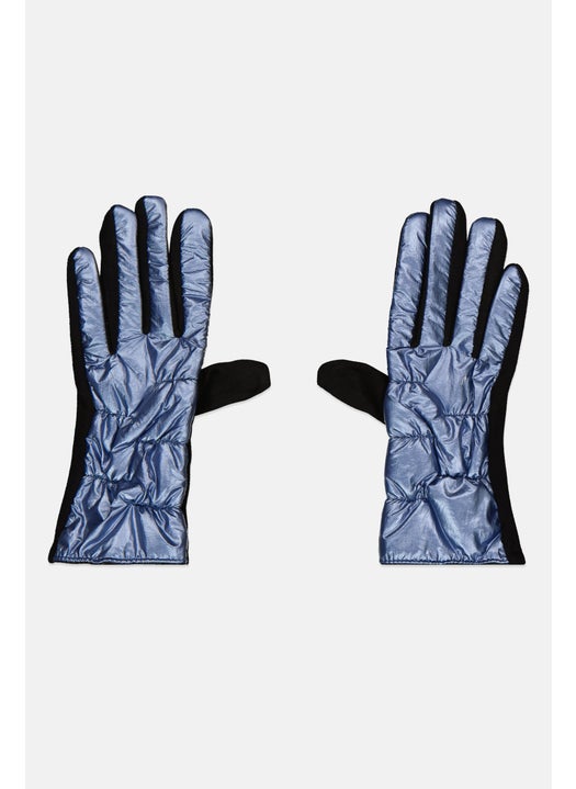 Women 1 Pair Classic Quilted Gloves, Blue