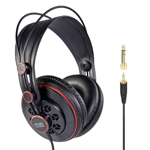Superlux HD681 Semi-Open Studio Headphones, Wired Over-Ear with 50mm Neodymium Drivers, Single-Sided Cable, 10-30,000Hz, for Monitoring, Recording, Mixing, Podcast, Music - Image 1