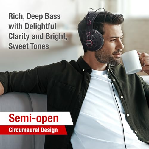 Superlux HD681 Semi-Open Studio Headphones, Wired Over-Ear with 50mm Neodymium Drivers, Single-Sided Cable, 10-30,000Hz, for Monitoring, Recording, Mixing, Podcast, Music - Image 4