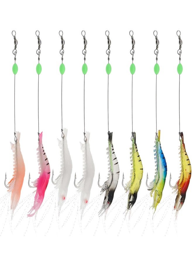 BendJoy® 8PCS Fishing Hook Set with Luminous Bait, Fishing Lures & Bait, Includes Clamps, Connectors & Swivels, Ideal Fish Hook for Day & Night Fishing, All Fishing Accessories - Image 1
