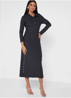 GHOSPELL High Neck Side Slit Dress  - Image 1