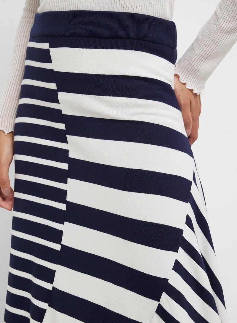 MANGO Asymmetrical Striped Knit Skirt  - Image 3
