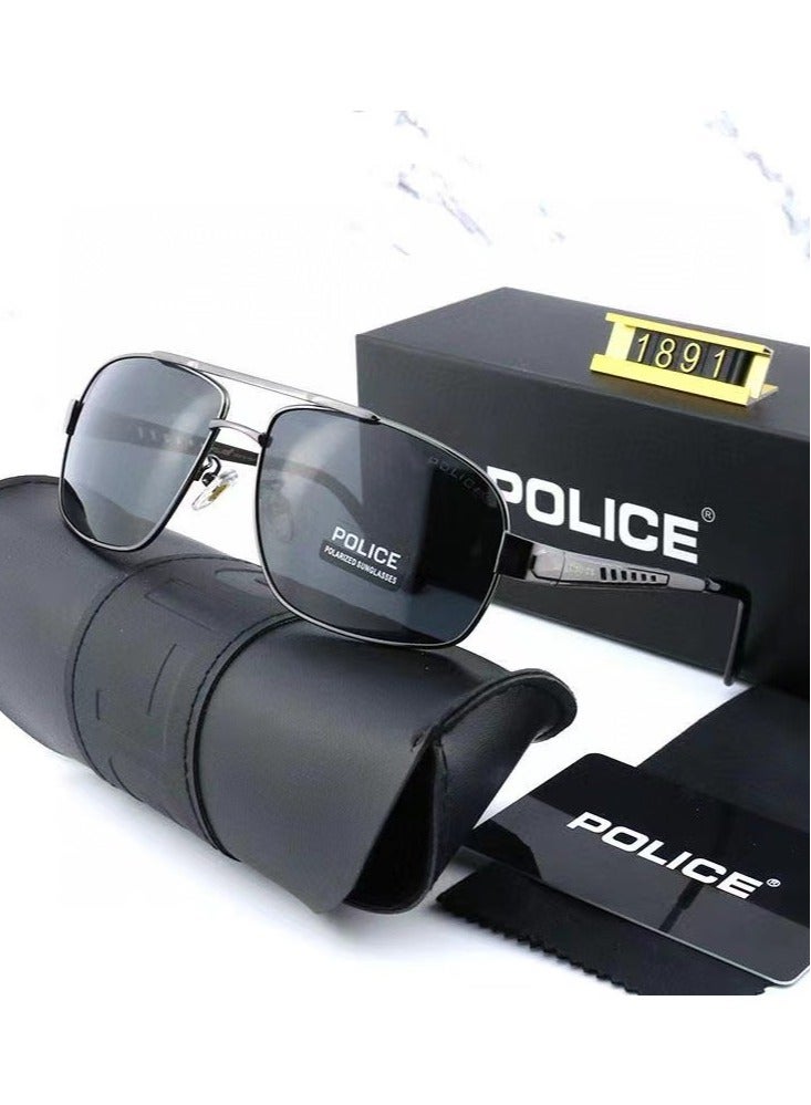 POLICE Polarized Sport Sunglasses,Cycling Sunglasses for Men with UV 400 Protection Sun Glasses with Gun-Frame Grey Lenses - Image 1