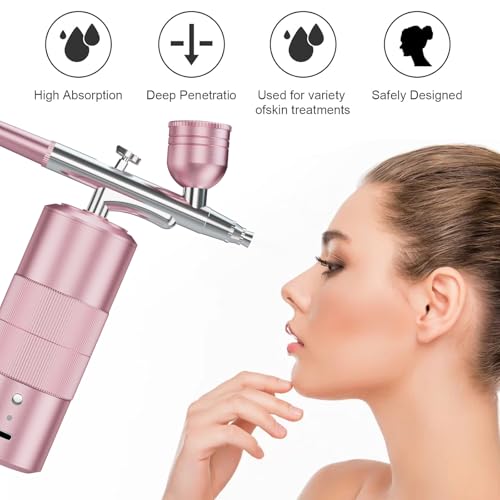 CBVCBV Airbrush Kit Portable Airbrush Air Brush Kit with Air Compressor Airbrush for Nails Airbrush Compressor High Pressure Nail Airbrush Machine Handheld Mini Air Brush Kit (pink) - Image 2