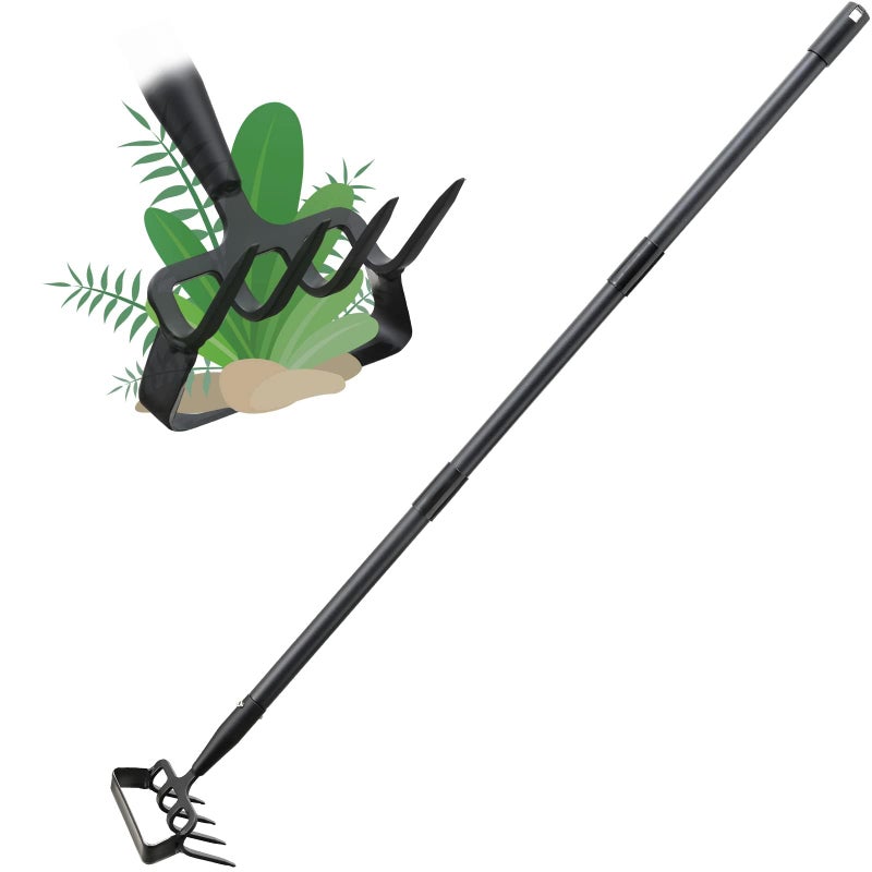 Oliynedy Stirrup Hoe and Cultivator Garden Tool Heavy Duty, Scuffle Loop Action Hoe Weeding Gardening Hand Tools for Women Kids Men, Metal Weeder Scraper Garden Hoe Rake Weed Puller Long Handle 32-62 inch - Image 1