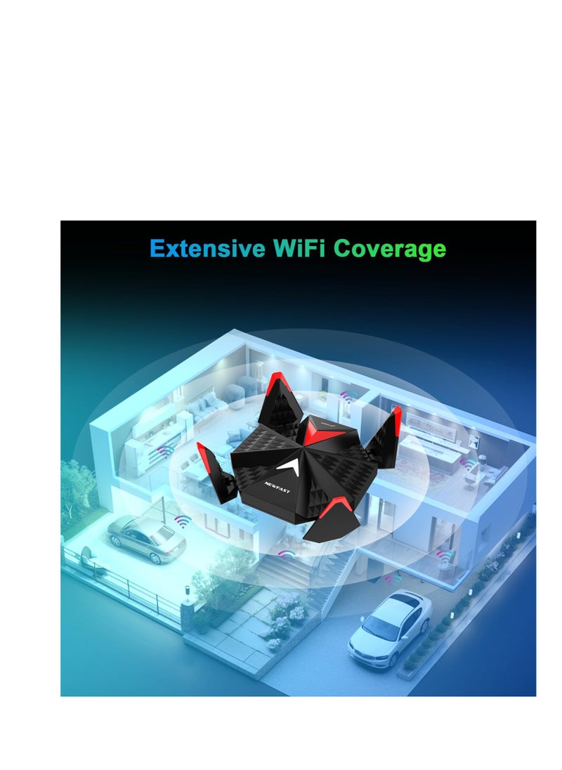 Excefore - AX5400 WiFi 6 Adapter for Desktop PC, USB 3.0 WiFi 6E Adapter for Gaming PC, 5400Mbps Tri-Band E-Sports Wireless Adapter, Wireless Network Adapter WiFi Dongle Supports Windows 11/10 - Image 1