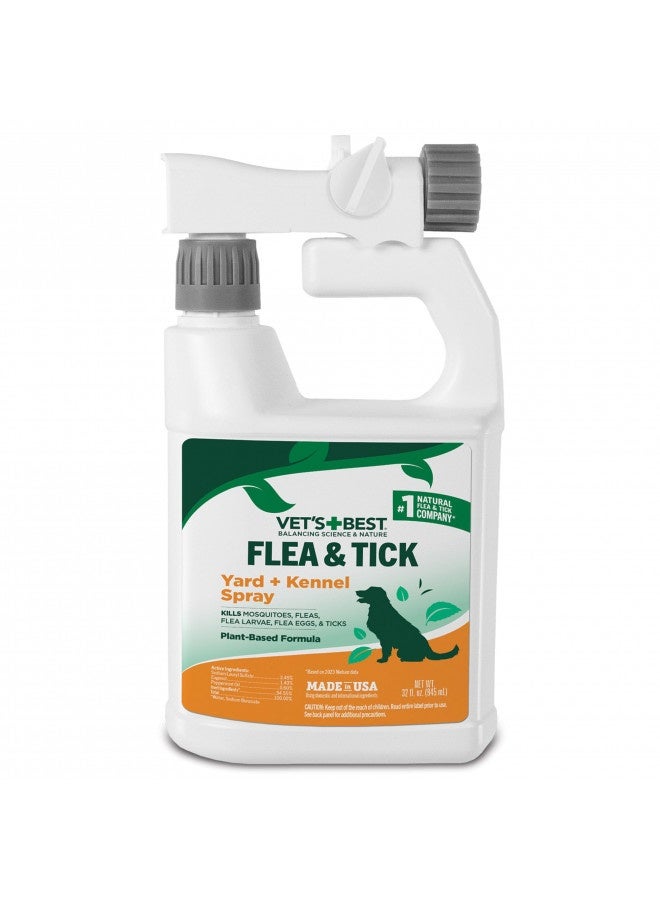 Vet's Best Vet'S Best Flea And Tick Yard And Kennel Spray - Kills Mosquitoes With Certified Natural Oils - Plant Safe With Ready-To-Use Hose Attachment - 32 Oz  - Image 1