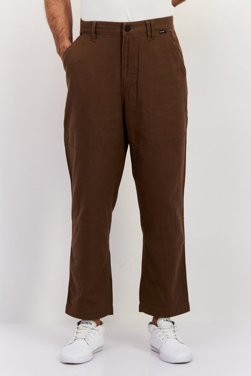 Hurley Men Relaxed Fit Solid 17,5 Inseam Straight Pants, Brown  - Image 1