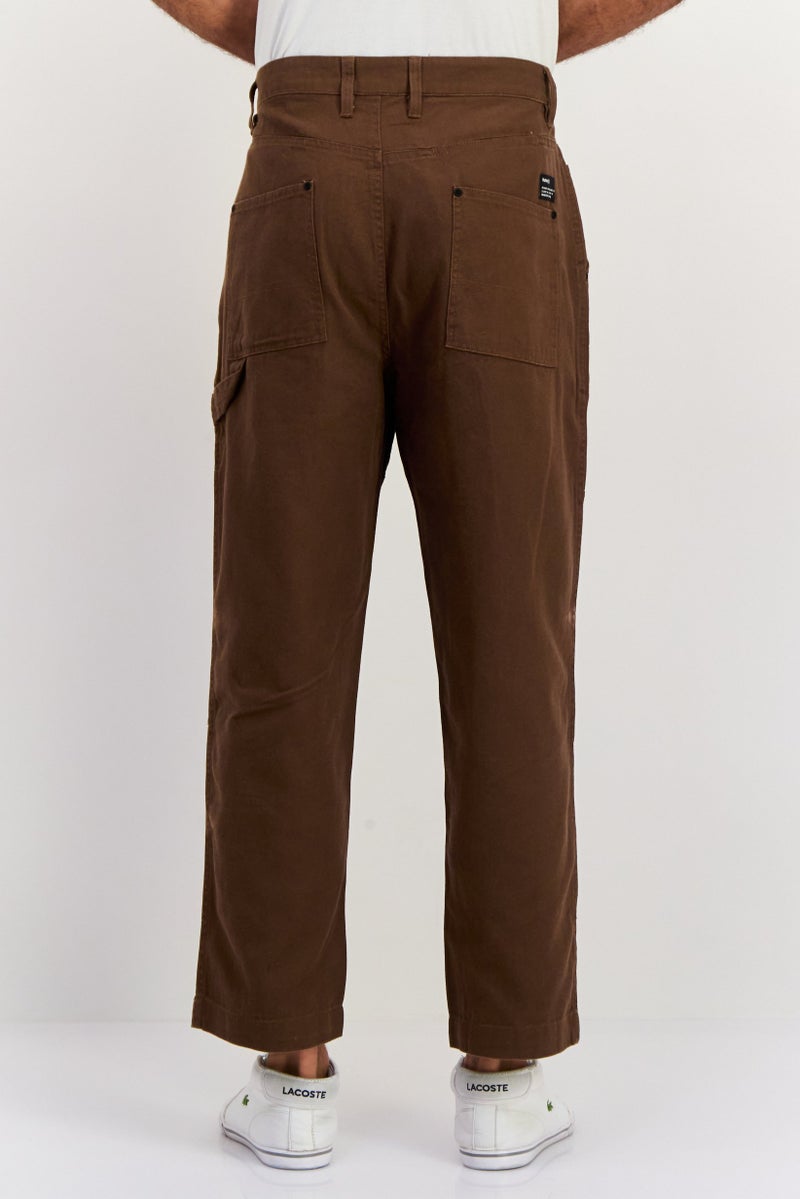 Hurley Men Relaxed Fit Solid 17,5 Inseam Straight Pants, Brown  - Image 3