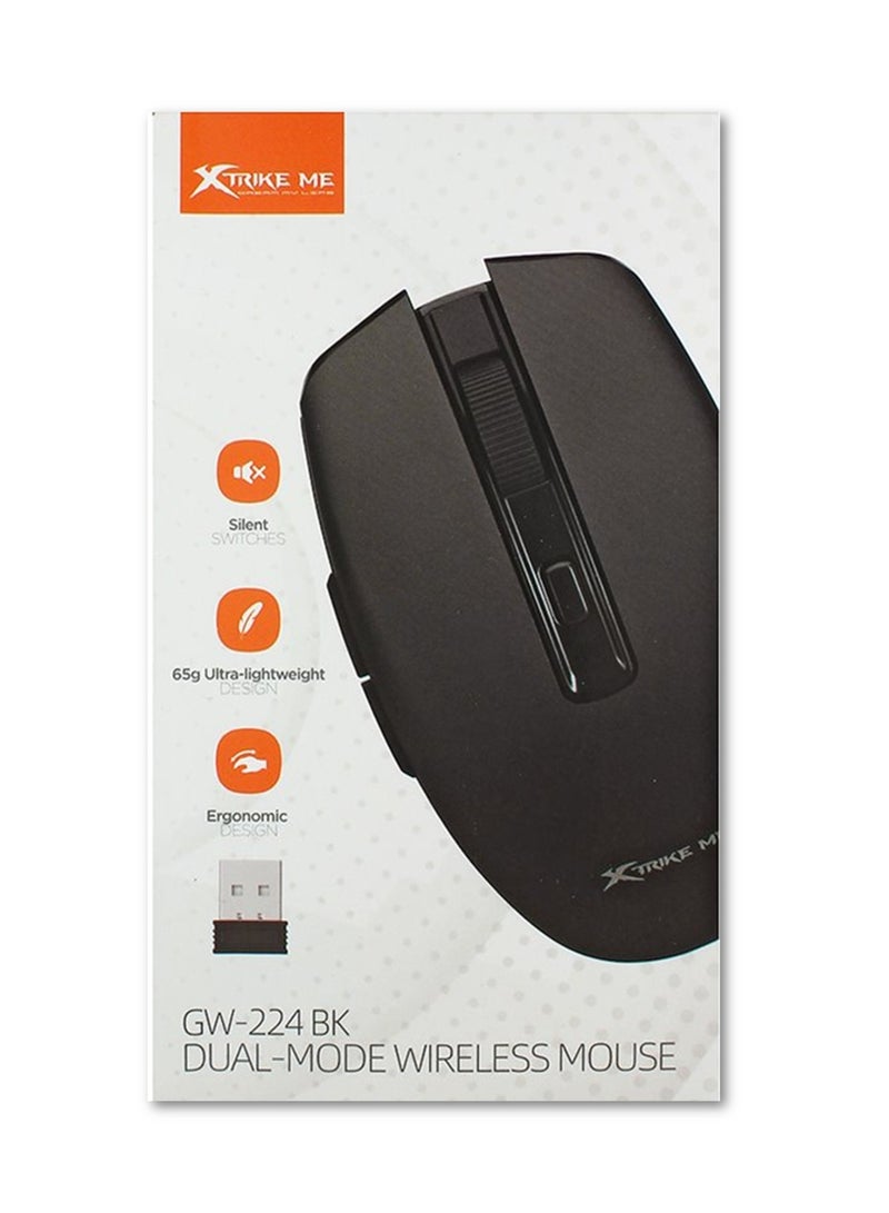 XTRIKE ME ماوس مكتب لاسلكي GW-224 بتصميم مريح جسم أسود - Image 5