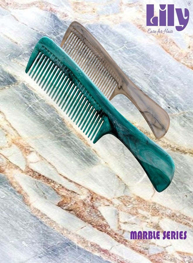 LILY Men's/Women's Grooming Marble Handle Hair Combs, Pack of 3 - Image 4