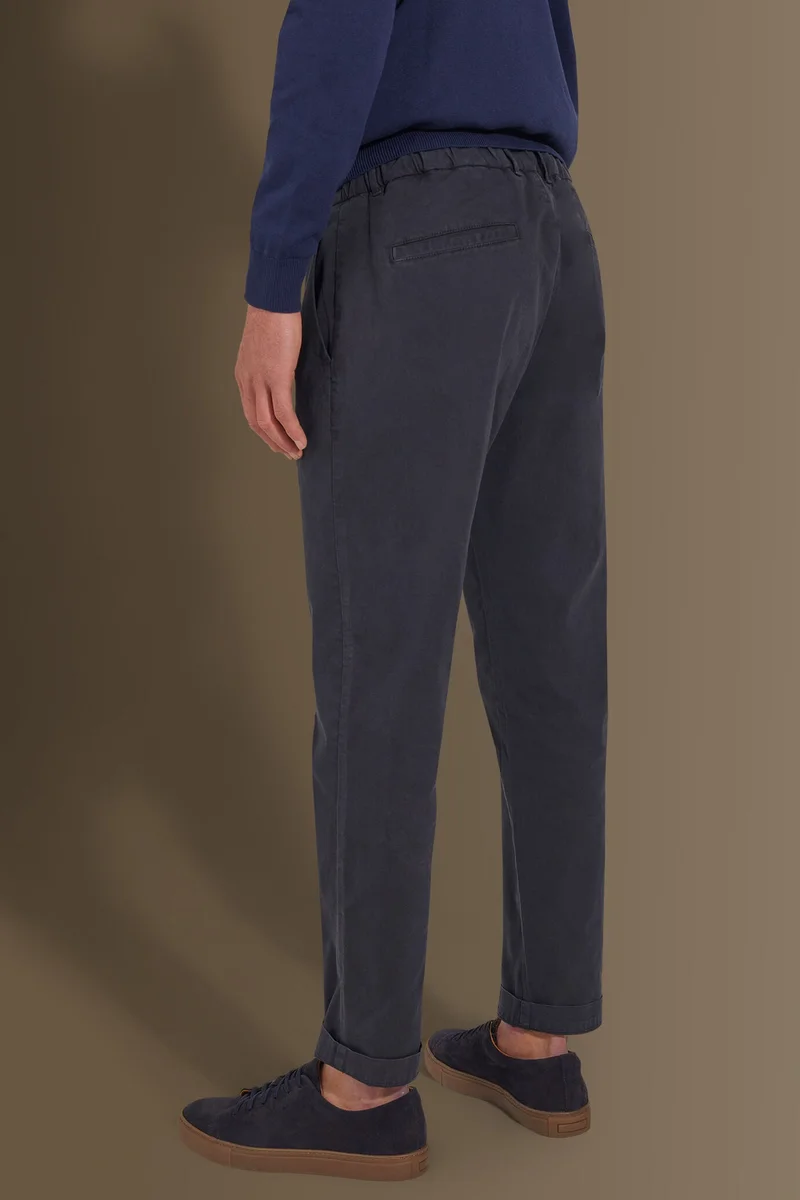 Doppelganger  Trousers with elastic on waist and laces - Navy Blue for Men | Best Price UAE