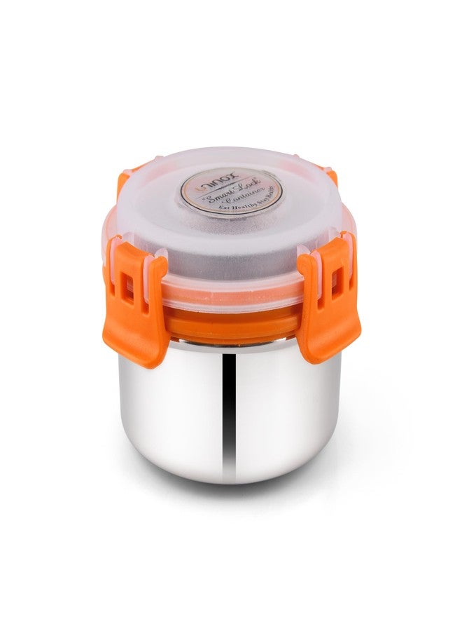 uninox Stainless Steel Lunch Box Set of 2 (300ml Each) – Orange | 100% Leak-Proof Easy Open with Silicone Ring & Detachable Locks | Compact & Durable Tiffin for Office, School & Travel - Image 3
