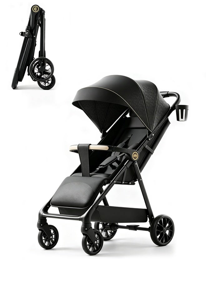 ZERIFAM Lightweight Baby Stroller, Portable Travel Stroller for Toddlers, One-Touch Folding, Four-Wheel Suspension, Adjustable Sun Canopy, Removable Tray, Suitable for Children Aged 6 Months to 5 Years - Image 1