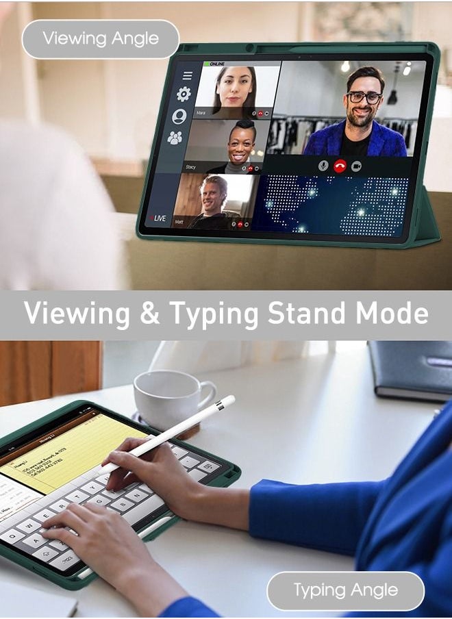 اكسوبلا - جراب لهاتف Samsung Galaxy Tab S9 مع حامل قلم S ، غطاء مقاوم للصدمات مع غطاء خلفي شفاف شفاف ، إيقاظ / نوم تلقائي لغطاء Samsung Tab S9 (موديل 11 بوصة 2023) ، أخضر - Image 1