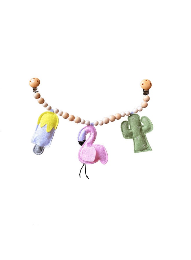 Ins Decorative Nordic Baby Bracelet Pacifier Clip Pacifier Chain Molar Educational Toy Baby Car Clip Bracelet-Color:Baby Car Clip: 16  - Image 1