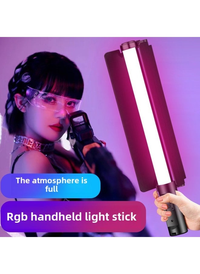 Generic - Shooting Multi-function Stick Lamp Portable Fill Light Stepless Dimming High Display Finger Three RGB Long Endurance Photography Fill Light-Light Source Color:Rgb Digital Display Rod Light (with Baffle) - Image 1