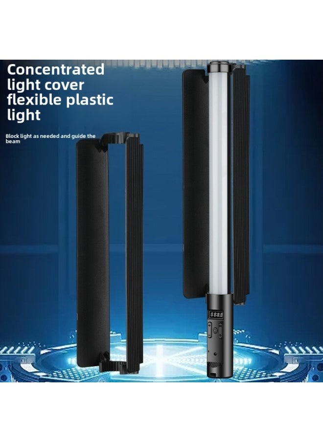 Generic - Shooting Multi-function Stick Lamp Portable Fill Light Stepless Dimming High Display Finger Three RGB Long Endurance Photography Fill Light-Light Source Color:Rgb Digital Display Rod Light (with Baffle) - Image 1