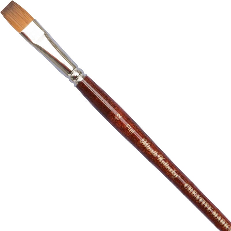Creative Mark Mimik Kolinsky Watercolor Brush - # 12 Flat - Short Handle Synthetic Paint Brush - Handmade in Germany - Synthetic Sable Paint Brushes for Professional Artists - Animal-Friendly - Image 1
