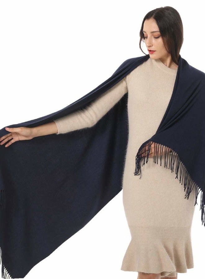 TwoYek Womens Super Soft Cashmere Acrylic Blend Shawl Scarf Large Pashmina Wrap Stole Solid Color Gift IdeaNavy - Image 1