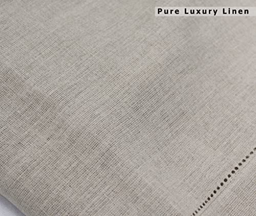 Cotton Craft Genuine Linen Napkins - Set of 12 Cloth Napkins with Hemstitch Detail - Hand Crafted Pure Luxury Linen Reusable Lunch Dinner Napkin - Fall Summer Holiday Table - Large 18x18 Natural - COTTON CRAFT - Image 4