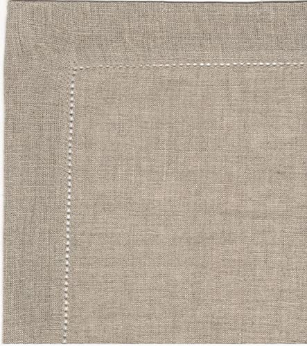 Cotton Craft Genuine Linen Napkins - Set of 12 Cloth Napkins with Hemstitch Detail - Hand Crafted Pure Luxury Linen Reusable Lunch Dinner Napkin - Fall Summer Holiday Table - Large 18x18 Natural - COTTON CRAFT - Image 2