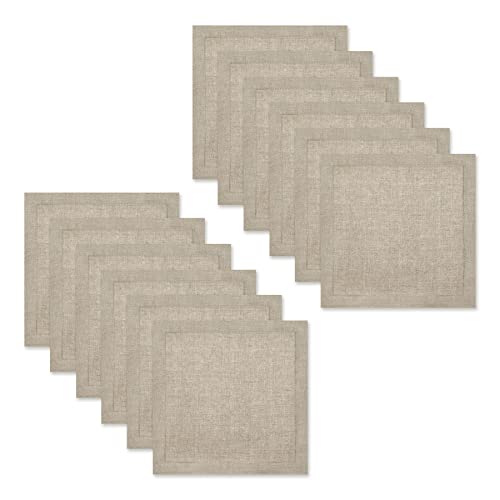 Cotton Craft Genuine Linen Napkins - Set of 12 Cloth Napkins with Hemstitch Detail - Hand Crafted Pure Luxury Linen Reusable Lunch Dinner Napkin - Fall Summer Holiday Table - Large 18x18 Natural - COTTON CRAFT - Image 3