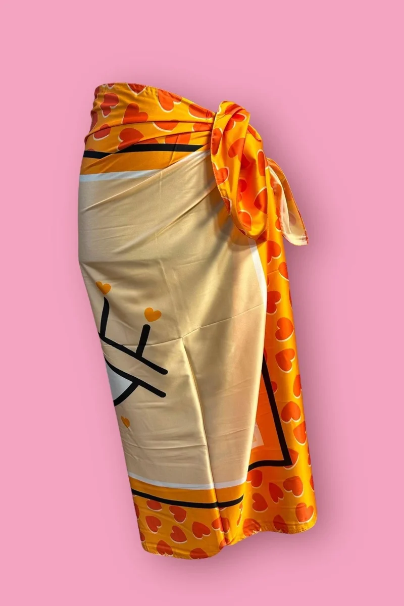 Bahels Special Design Orange Eye Pattern See Through Pareo 95*145 cm