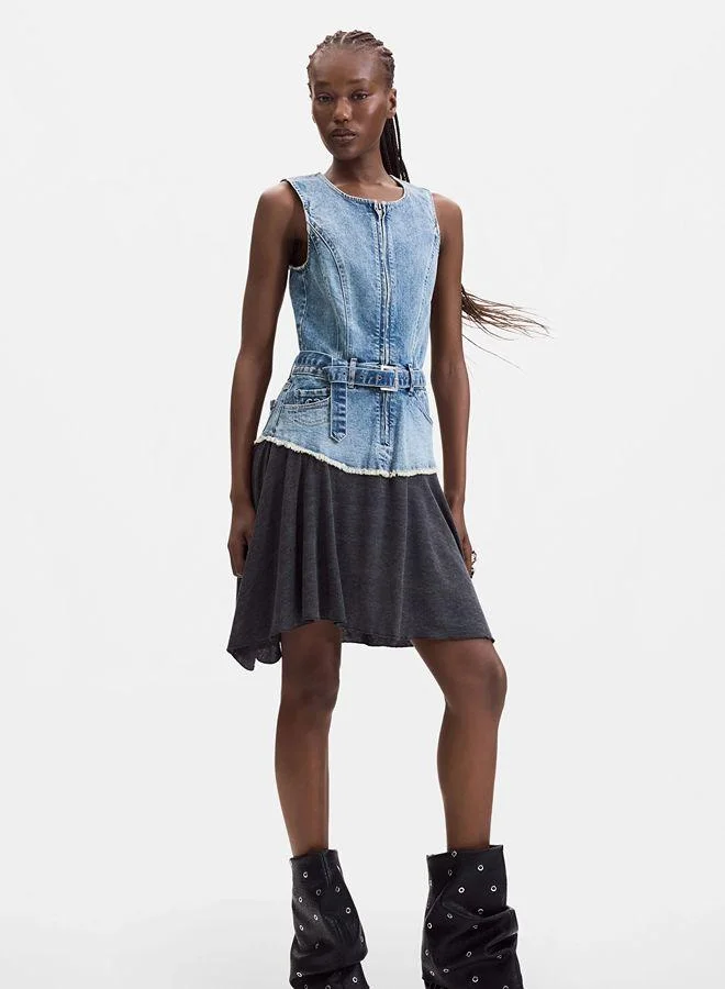 Desigual Sleeveless denim dress 100% cotton