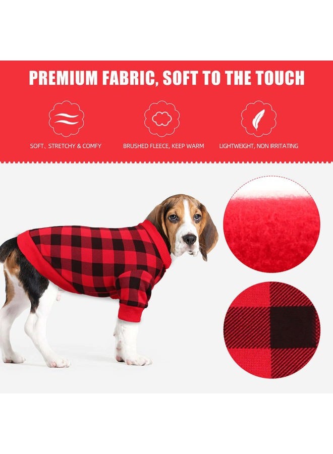 Jamktepat Dog Fleece Sweater for Small Dogs Buffalo Plaid Dog Clothes Soft Thickening Warm Small Dog Sweater Puppy Clothes for Small Dogs Girl & Boy(M) - Image 5