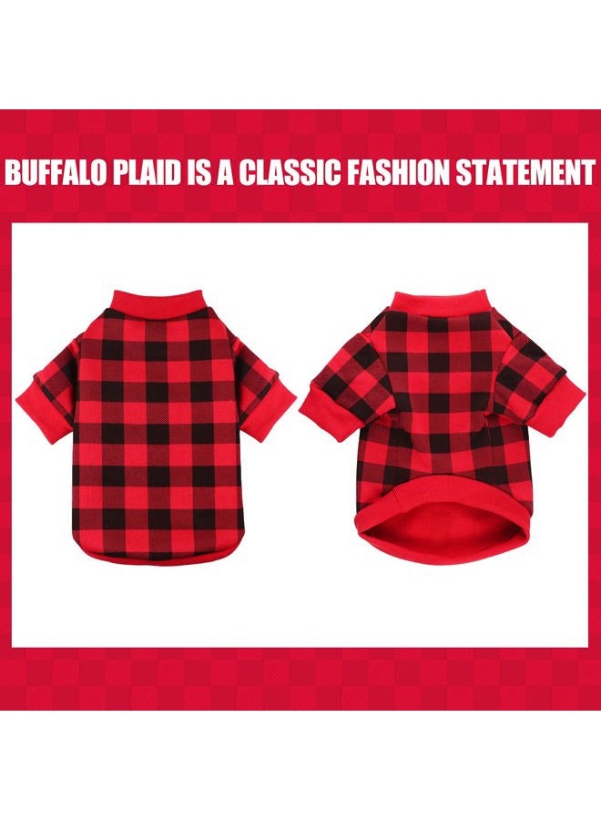Jamktepat Dog Fleece Sweater for Small Dogs Buffalo Plaid Dog Clothes Soft Thickening Warm Small Dog Sweater Puppy Clothes for Small Dogs Girl & Boy(M) - Image 4