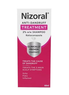Nizoral Anti Dandruff Treatment Shampoo 60ml, Treats and Prevents Dandruff, Clinically Proven to Control Itchy and Flaky Scalps, Hair Care  - Image 1