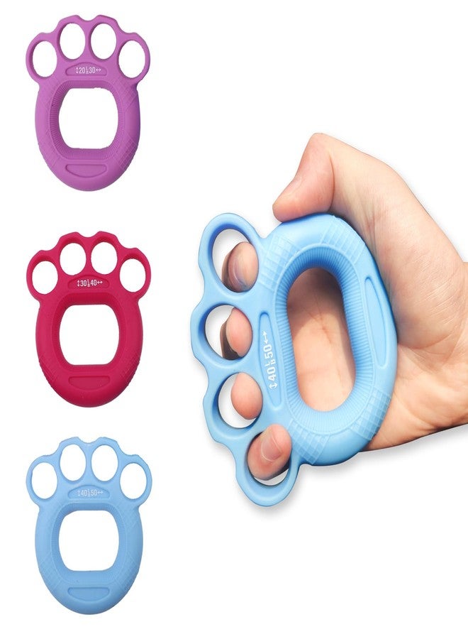 Wanheart 3 Pack Finger Exerciser & Hand Grip Strengthener, 3 Resistance Levels (20-50 lbs), Ergonomic Silicone Hand Strengthener for Rehab, Arthritis & Therapy, Ideal for Musicians, Climbers, Seniors - Image 1
