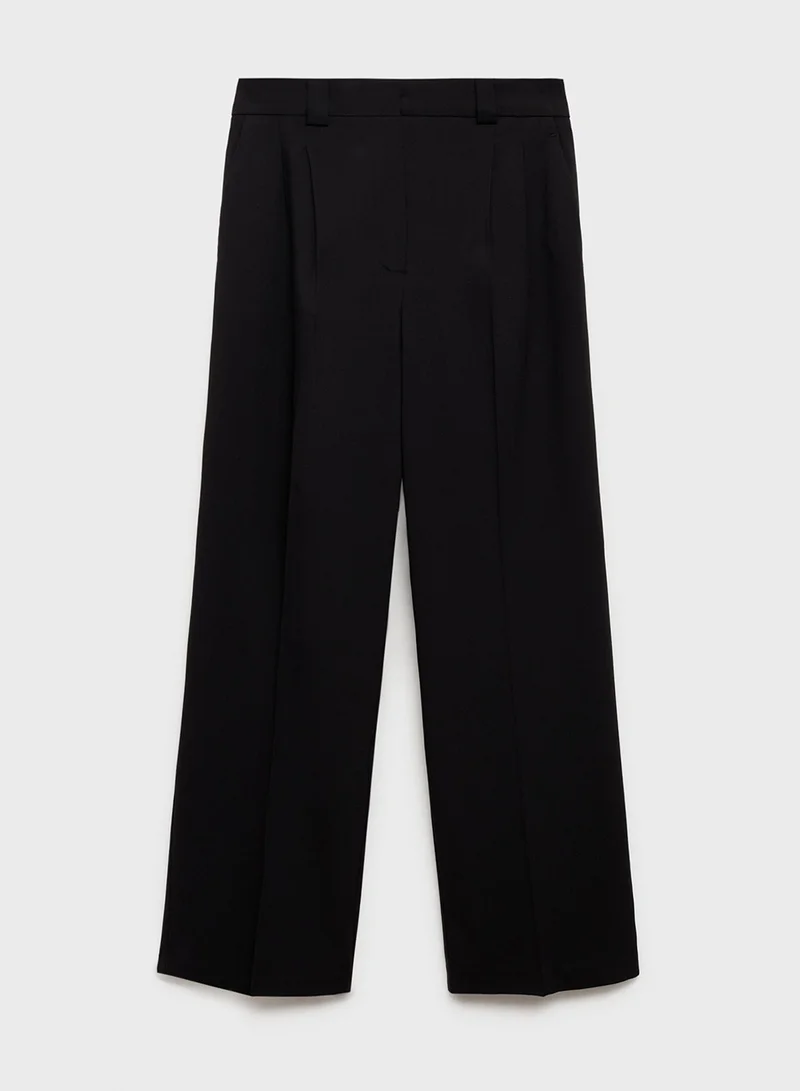 مانجو Pleated Straight-Fit Pants
