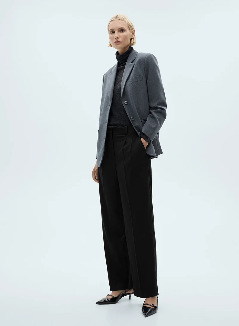 مانجو Pleated Straight-Fit Pants