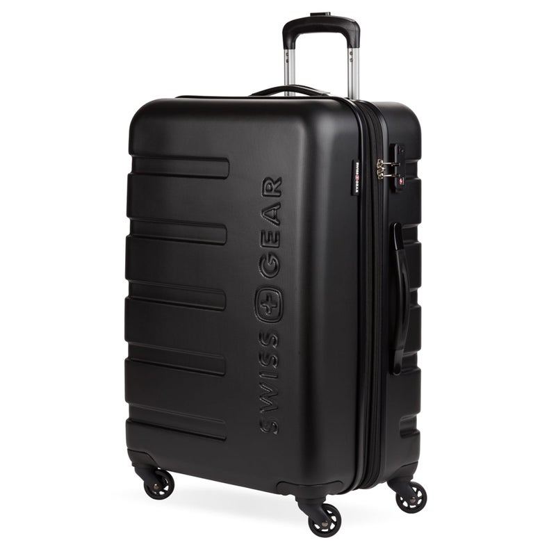 SwissGear 7366 Hardside Expandable Luggage with Spinner Wheels, Black, Checked-Large 27-Inch, 7366 Hardside Expandable Luggage With Spinner Wheels - Image 1
