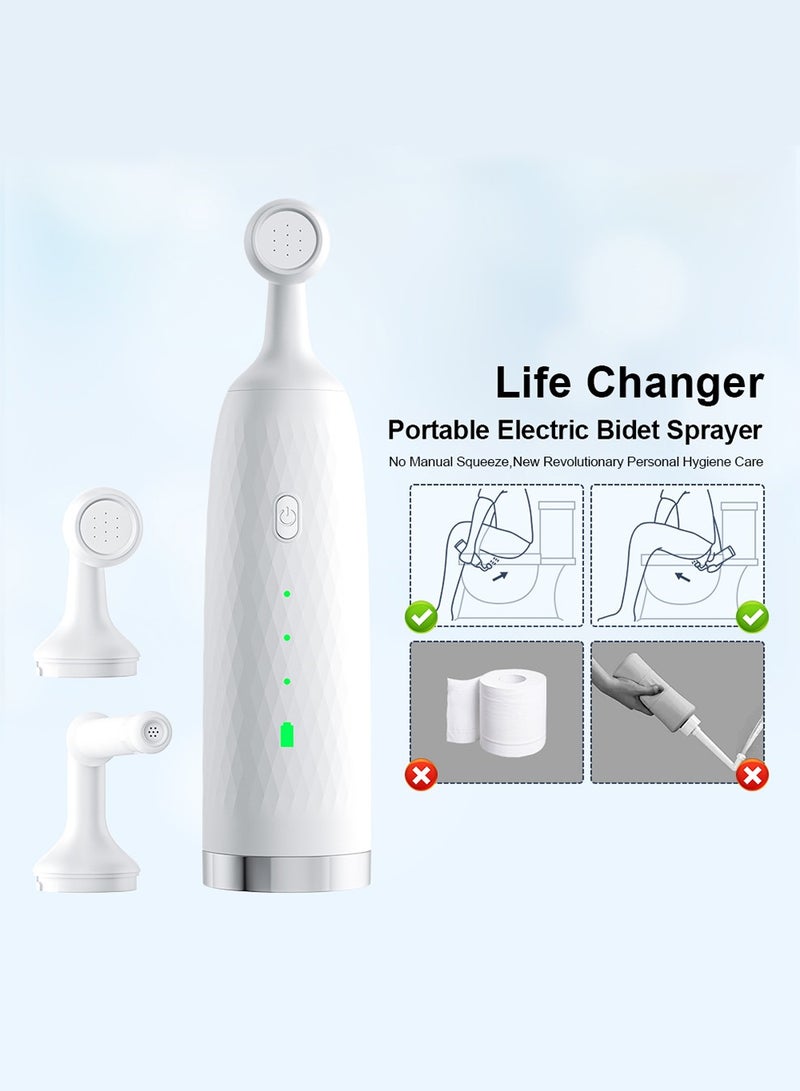 UZMORE Portable Travel Bidet with Two Nozzles – Electric Mini Handheld Shattaf Sprayer, USB-C Rechargeable, Adjustable Pressure, 3 Spray Modes, Multiple Ways to Use with Bottle or Hose, Compact Hygiene Device for Camping, Airplanes, Trains, Postpartum Care - Image 2