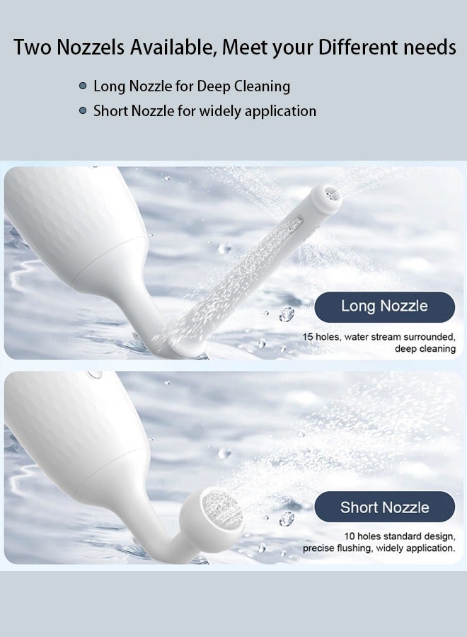 UZMORE Portable Travel Bidet with Two Nozzles – Electric Mini Handheld Shattaf Sprayer, USB-C Rechargeable, Adjustable Pressure, 3 Spray Modes, Multiple Ways to Use with Bottle or Hose, Compact Hygiene Device for Camping, Airplanes, Trains, Postpartum Care - Image 4