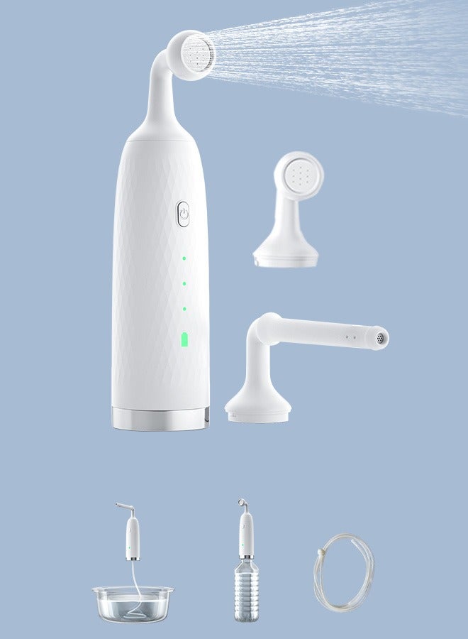 UZMORE Portable Travel Bidet with Two Nozzles – Electric Mini Handheld Shattaf Sprayer, USB-C Rechargeable, Adjustable Pressure, 3 Spray Modes, Multiple Ways to Use with Bottle or Hose, Compact Hygiene Device for Camping, Airplanes, Trains, Postpartum Care - Image 1