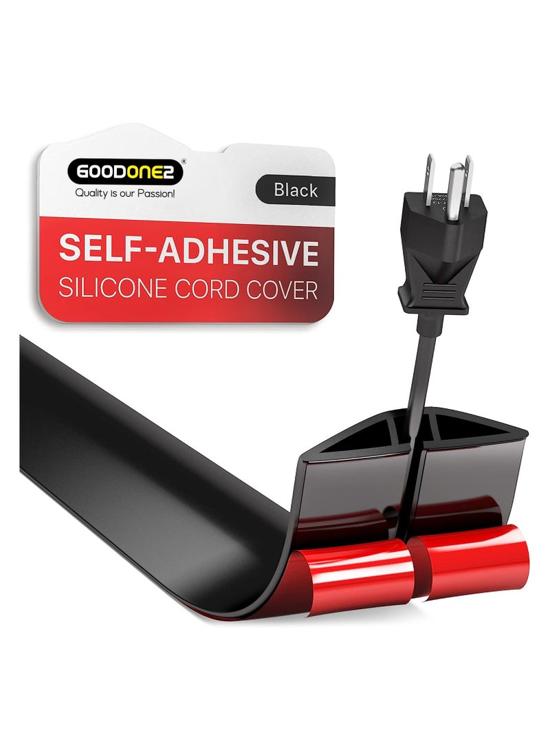 GOODONE2 2 Meters Floor Cord Cover, Overfloor Cord Protector – Self-Adhesive Power Cable Protector – Silicone Cord Protector – Ideal Extension Cord Cover to Protect Wires On Floor - Image 1