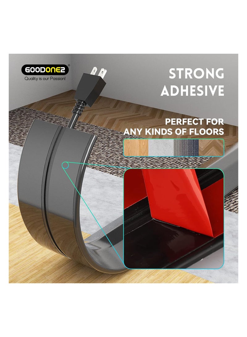 GOODONE2 2 Meters Floor Cord Cover, Overfloor Cord Protector – Self-Adhesive Power Cable Protector – Silicone Cord Protector – Ideal Extension Cord Cover to Protect Wires On Floor - Image 2