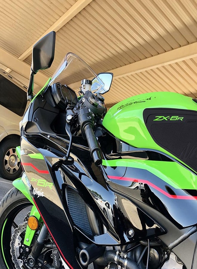 Night Cat طقم واقي خزان الوقود للدراجات النارية NIGHT CAT ZX-6R، متوافق مع واقيات جانبية للركبة، ملصق واقي خزان الوقود (أسود/أخضر) - Image 3
