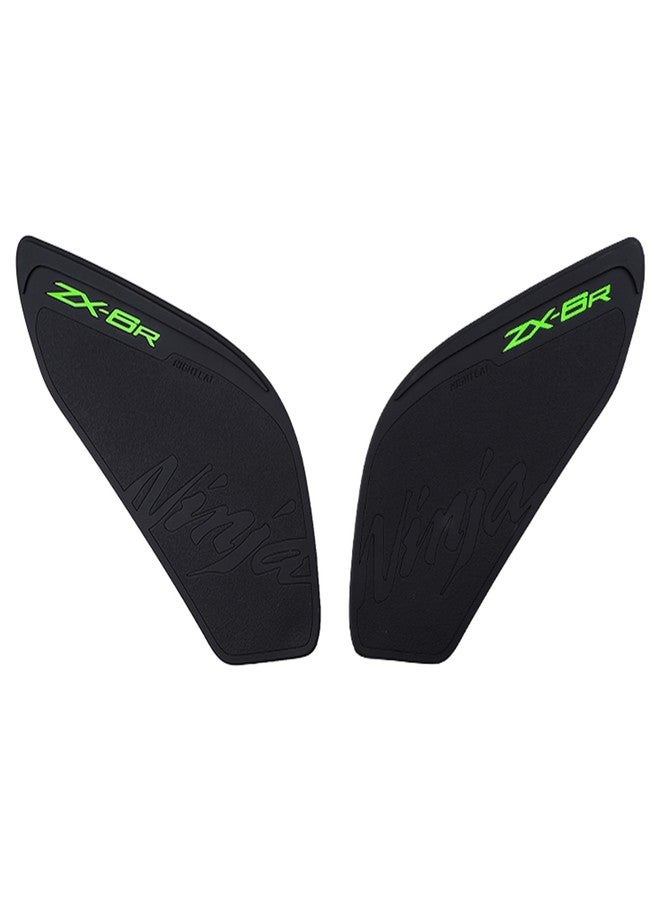 Night Cat طقم واقي خزان الوقود للدراجات النارية NIGHT CAT ZX-6R، متوافق مع واقيات جانبية للركبة، ملصق واقي خزان الوقود (أسود/أخضر) - Image 2
