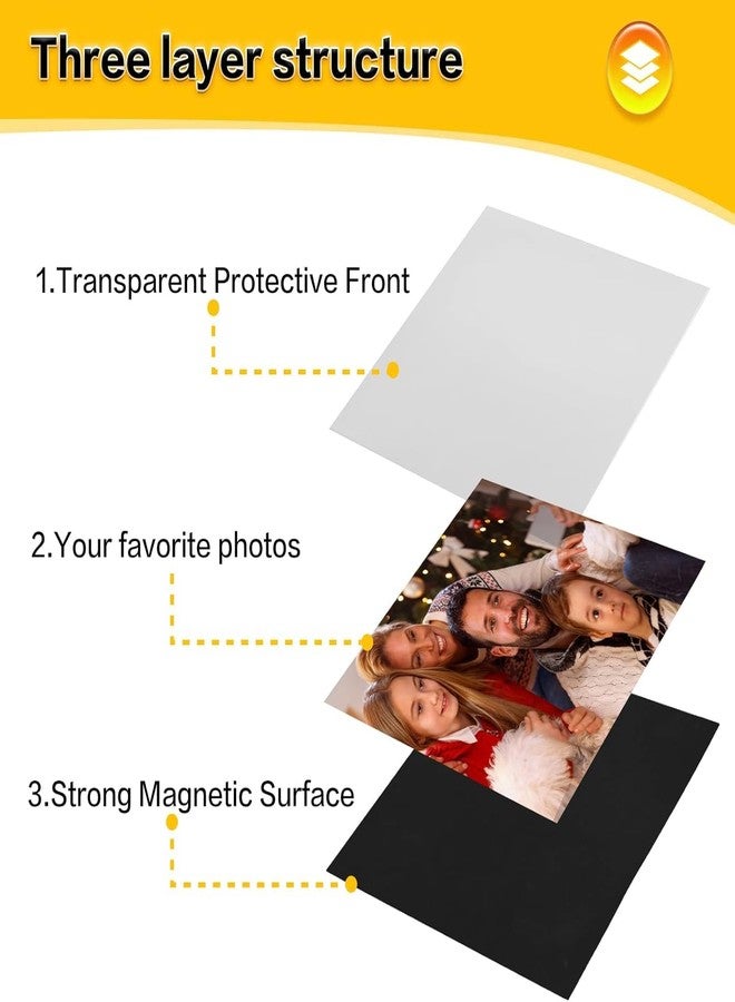 iCONY Magnetic Picture Frame 4X6 for Refrigerator-5 Pack, White,Photo Magnets Sleeves Reusable for Locker, Office Cabinet, Notice Board, Any Metal Surface (Black, 4X6 inch) - Image 2