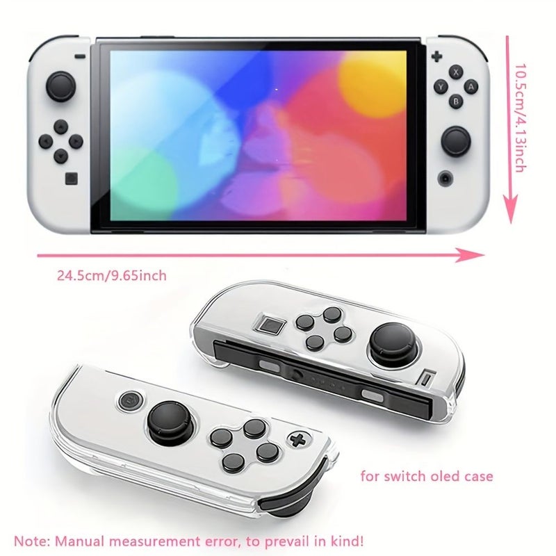 علبة شفافة من الكريستال مع حامل لجهاز نينتندو سويتش OLED غطاء حماية متين - Image 2