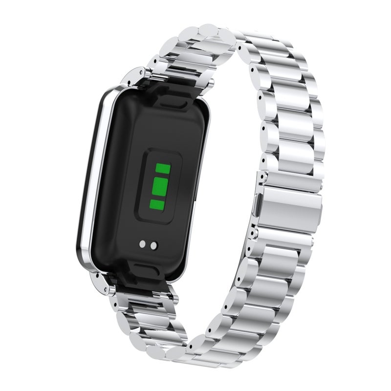 erorex For Xiaomi Mi Band 7 Pro Three-Bead Metal Watch Band(Silver) - Image 5