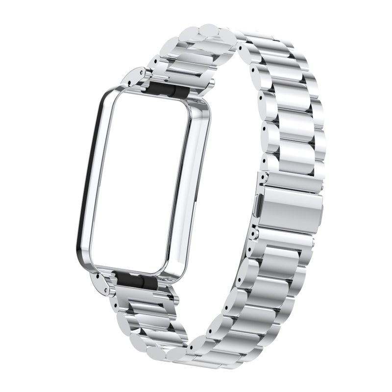erorex For Xiaomi Mi Band 7 Pro Three-Bead Metal Watch Band(Silver) - Image 3