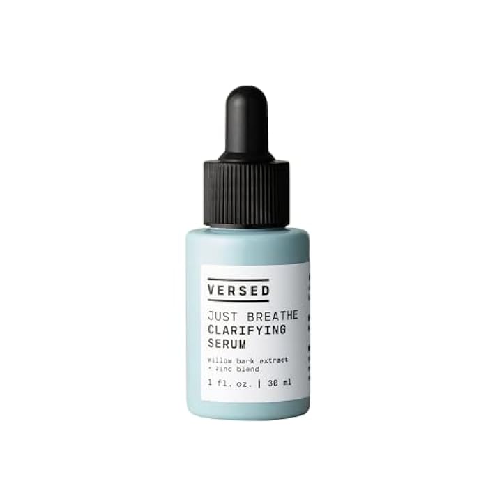 Versed Just Breathe Clarifying Facial Serum - Blend of Antioxidants, Niacinamide, White Willow and Zinc Helps Reduce Blemishes, Decongest Pores and Soothe Redness - Vegan Acne Serum (1 fl oz) - Image 1