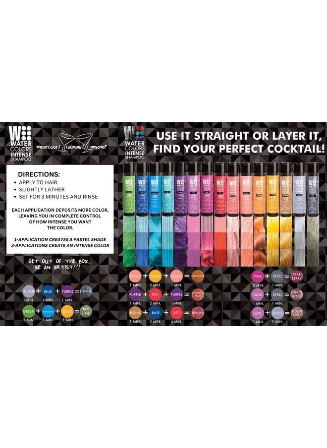 Watercolors - Intense Color Depositing Sulfate & Paraben Free Shampoo Maintains & Enhances Haircolor Purple 8.5 Oz - Image 1